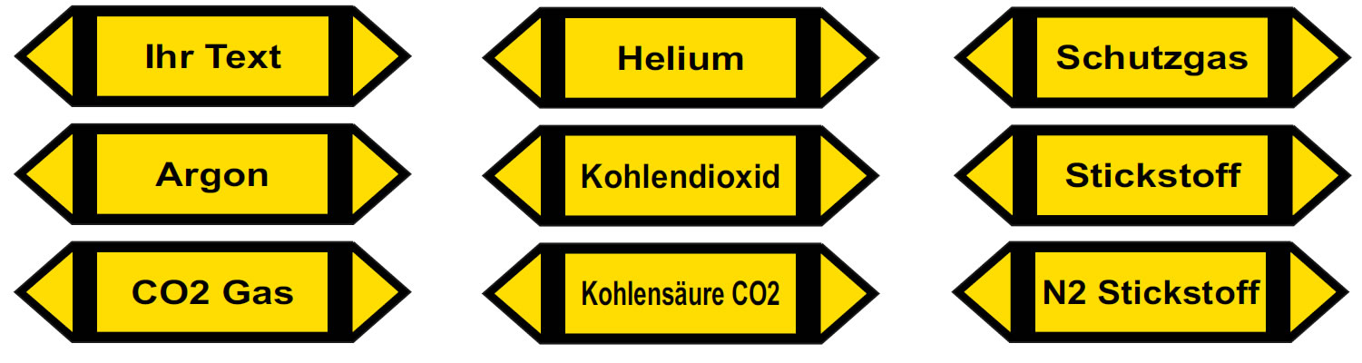 selbstkl. Kennzeichnungsbänder gelb Kennzeichnung Rohr Abluft 